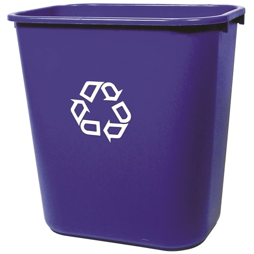 Rubbermaid® Deskside Recycle Container, 28.125 Quart, Blue